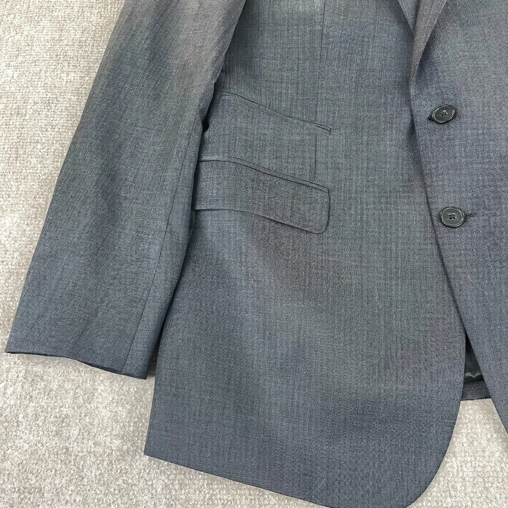 Calvin Klein Blazer Jacket Mens 44R Gray Extreme‎ Slim Fit Peak Lapel Business
